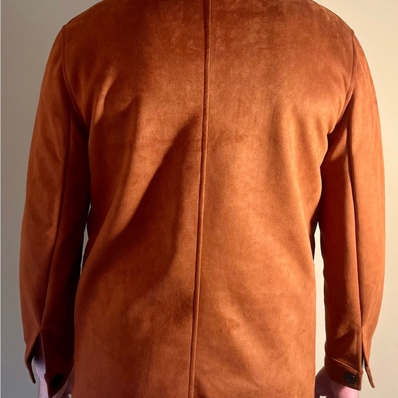 Women's Rust Brown Trench Coat with Notch Lapel - Picture 5 of 6